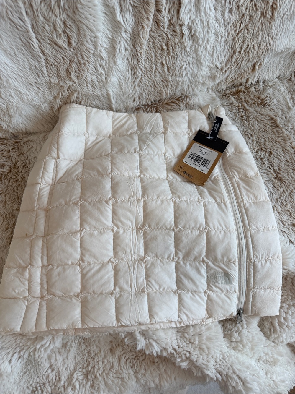 The North Face Ivory Quilted Mini Skirt